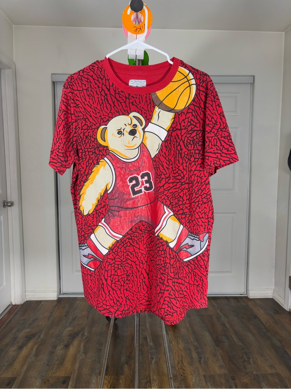 Red Basketball Bear Graphic Tee
